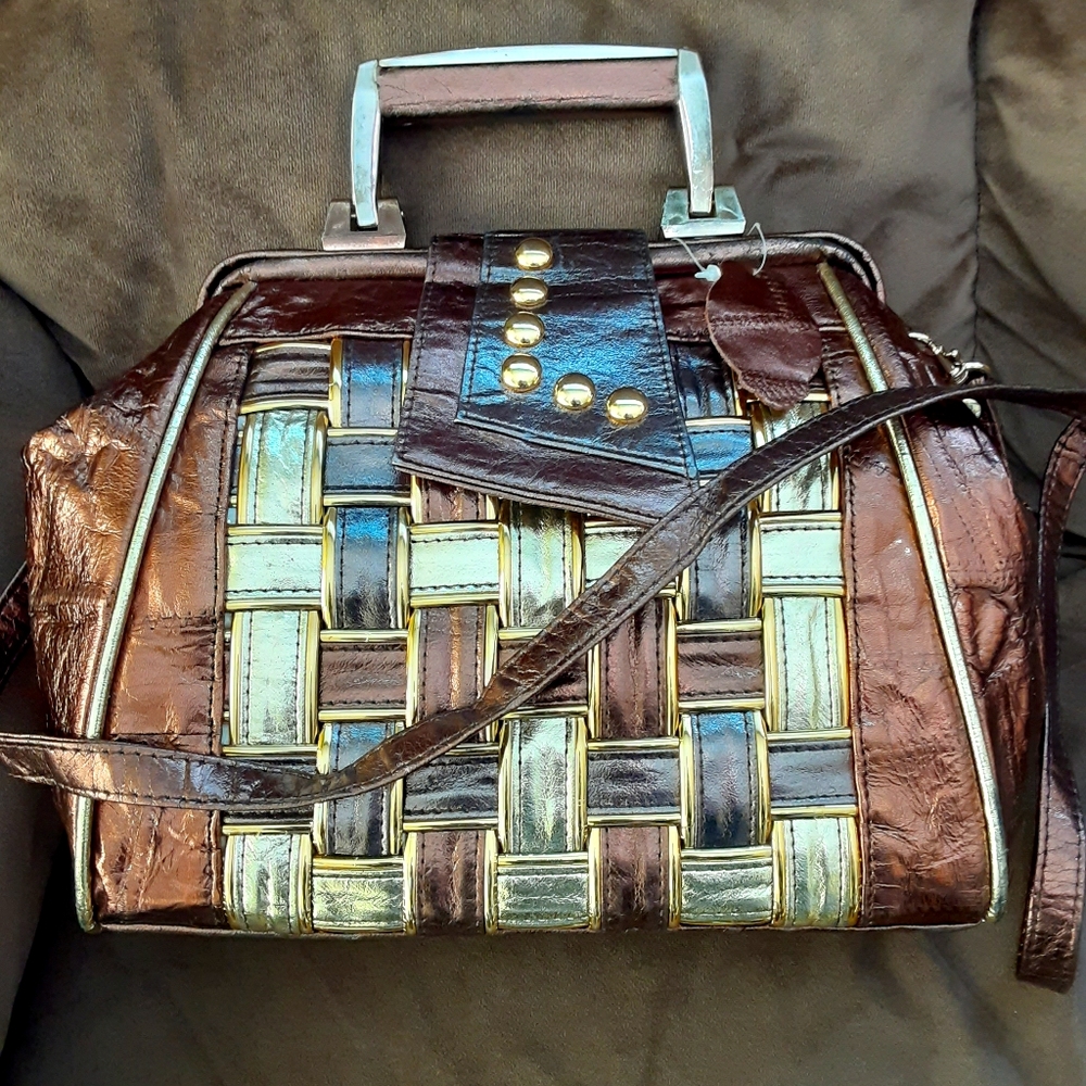 Bronze and gold handbag